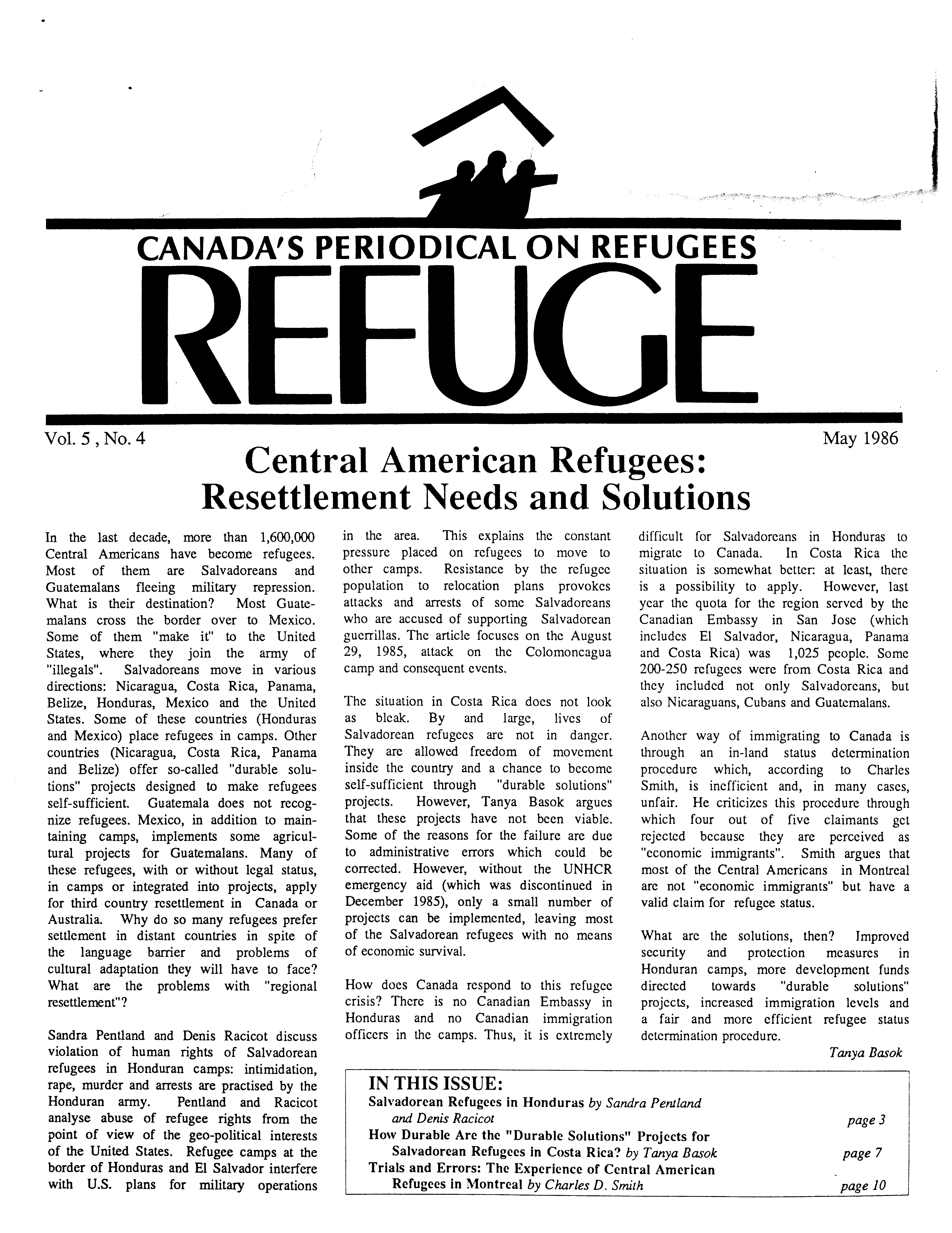 first page Refuge vol. 5.4 1986