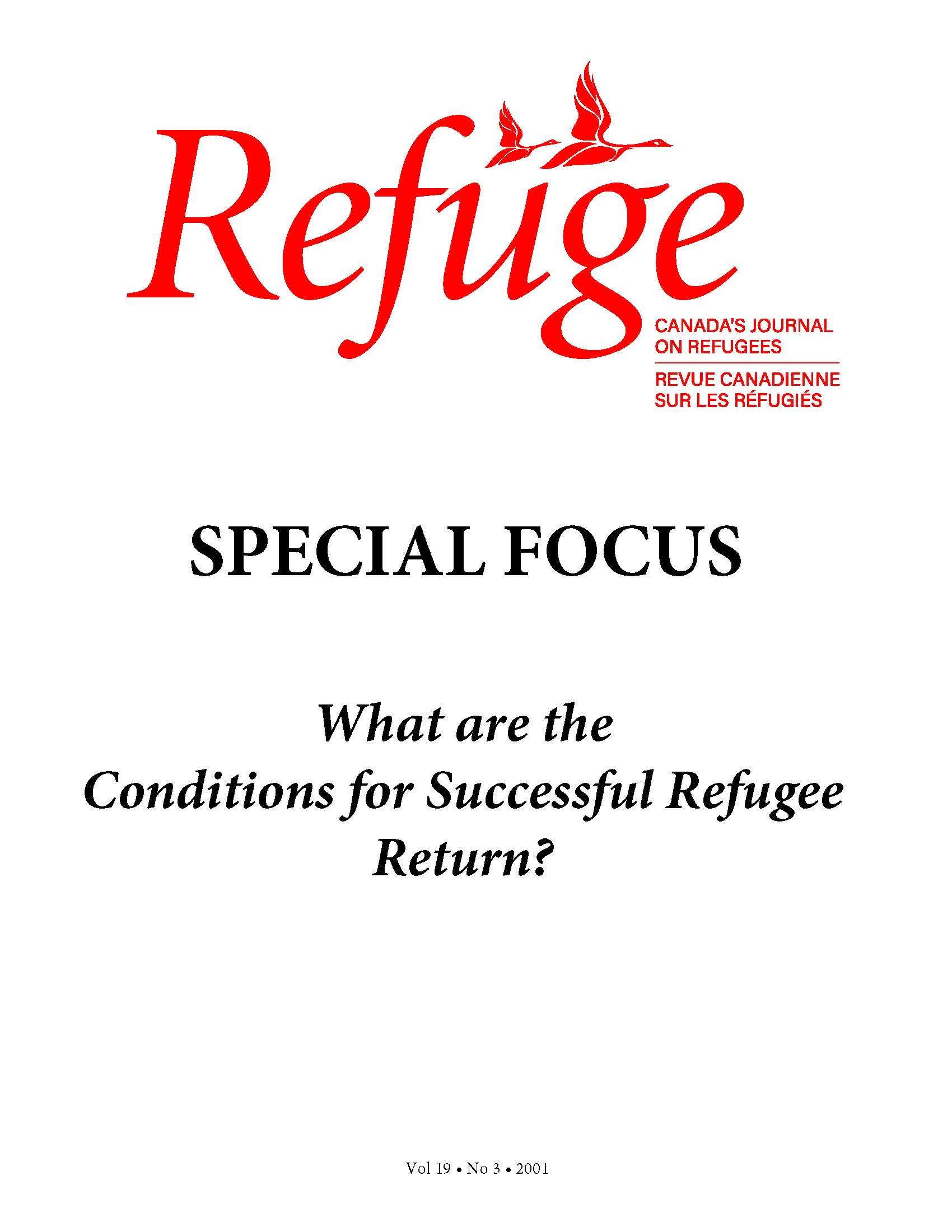 cover Refuge vol. 19.3 2001