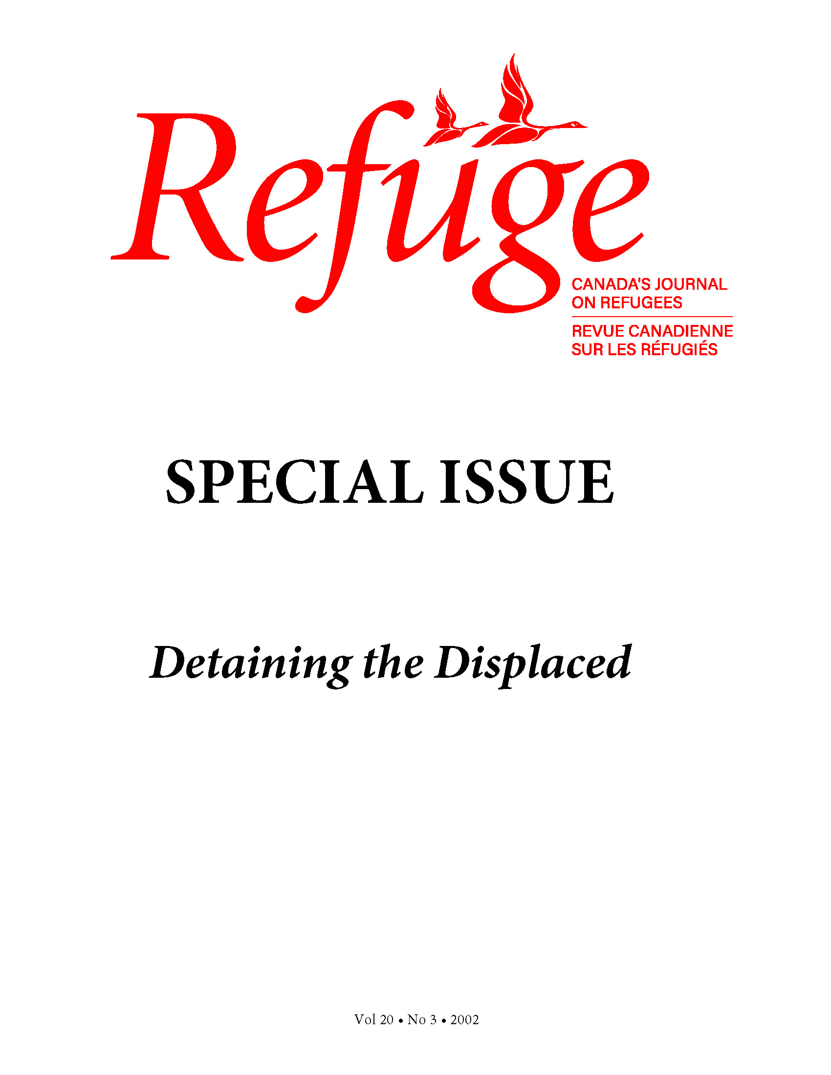cover Refuge vol. 20.3 2002