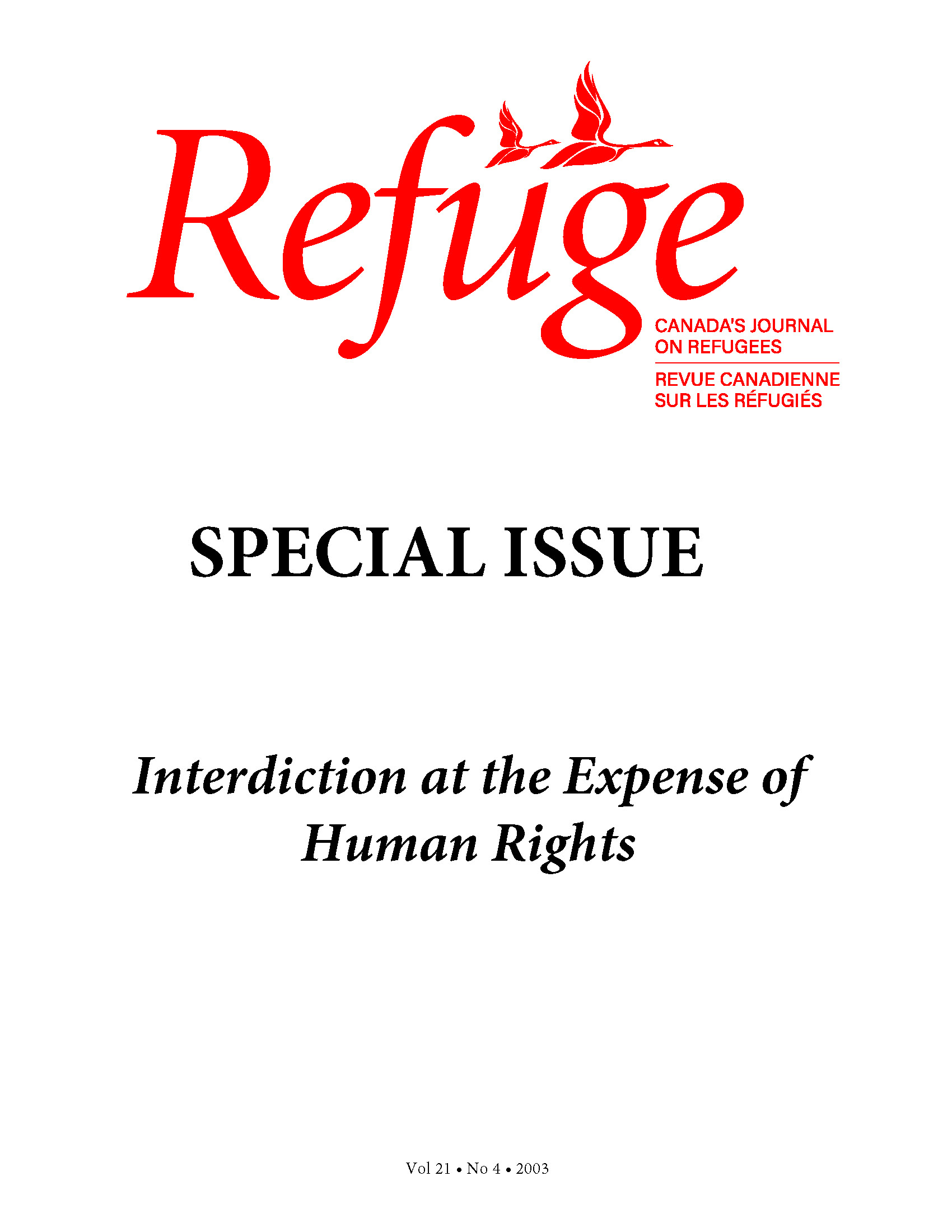cover Refuge vol. 21.4 2003