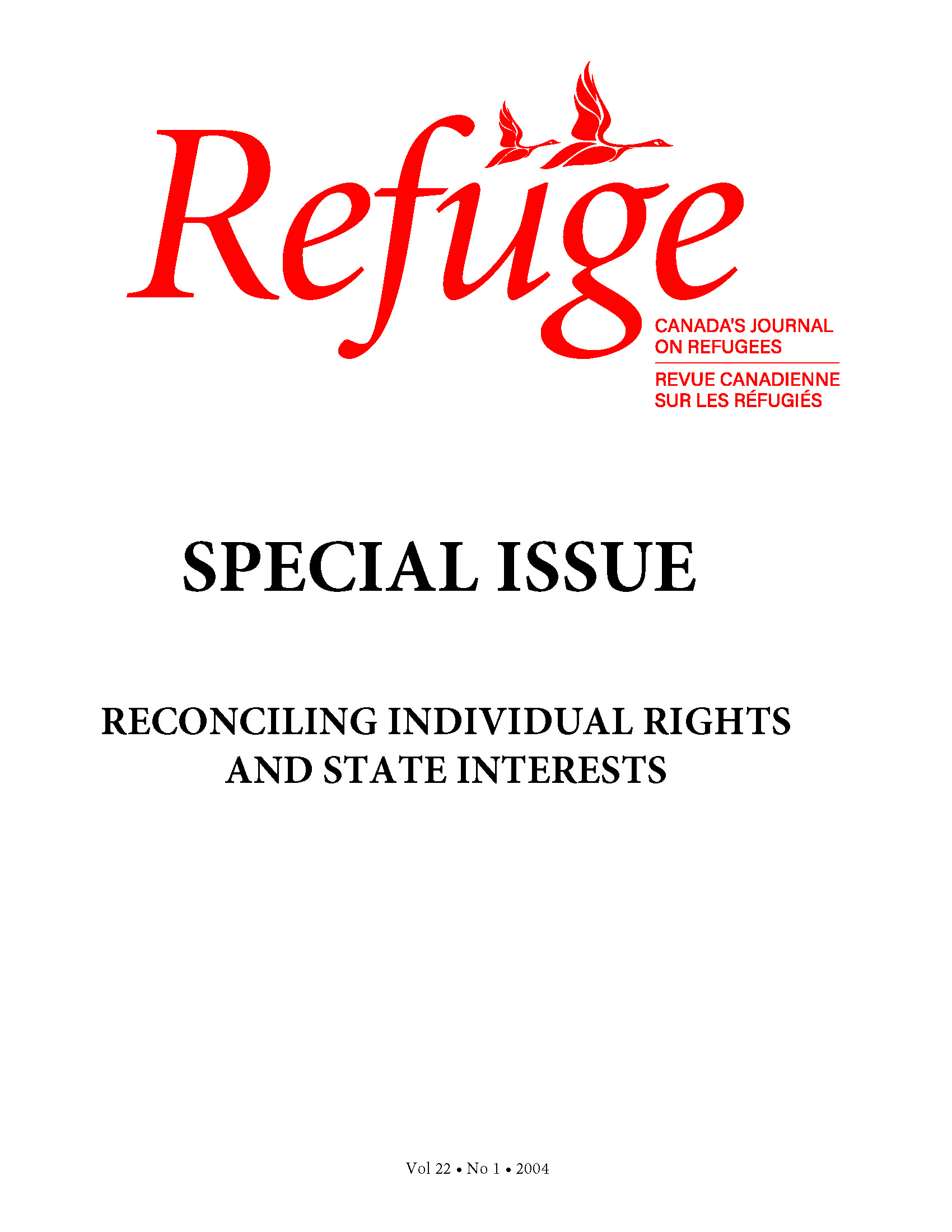 cover Refuge vol. 22.1 2004