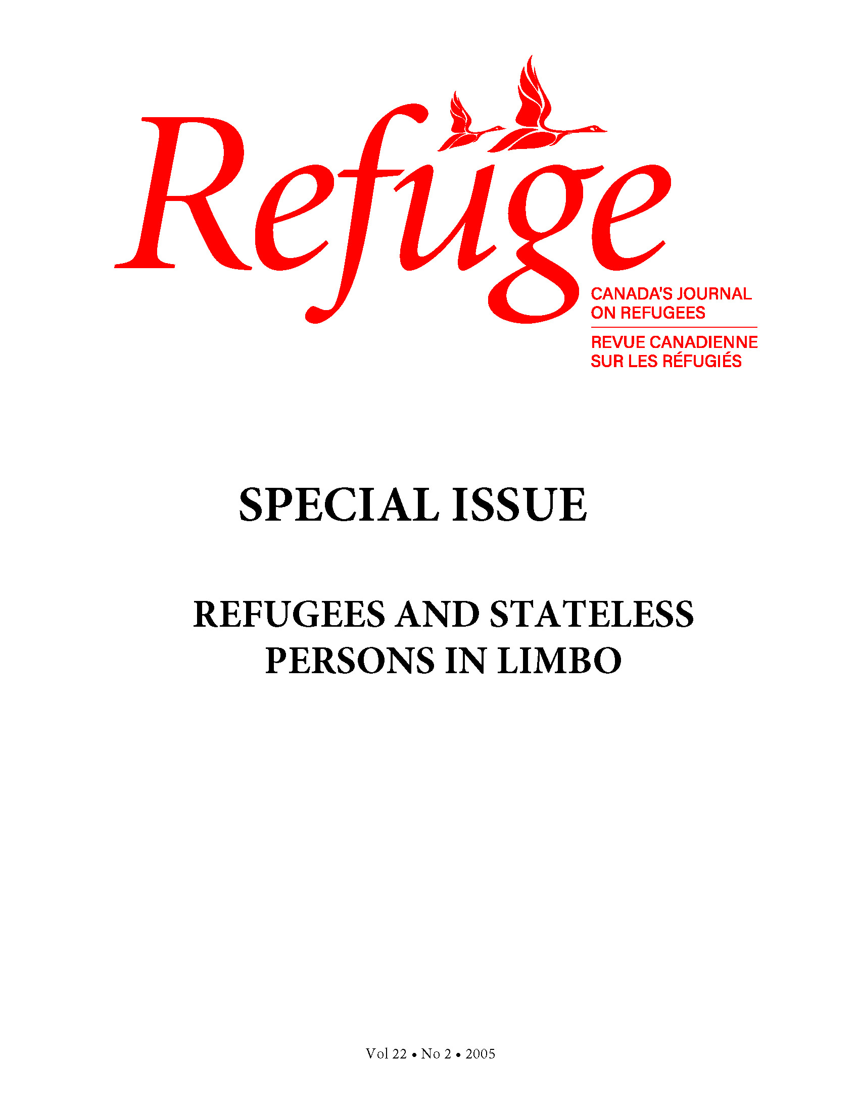 cover Refuge vol. 22.2 2005