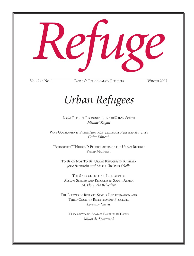 cover Refuge vol. 24.1 2007