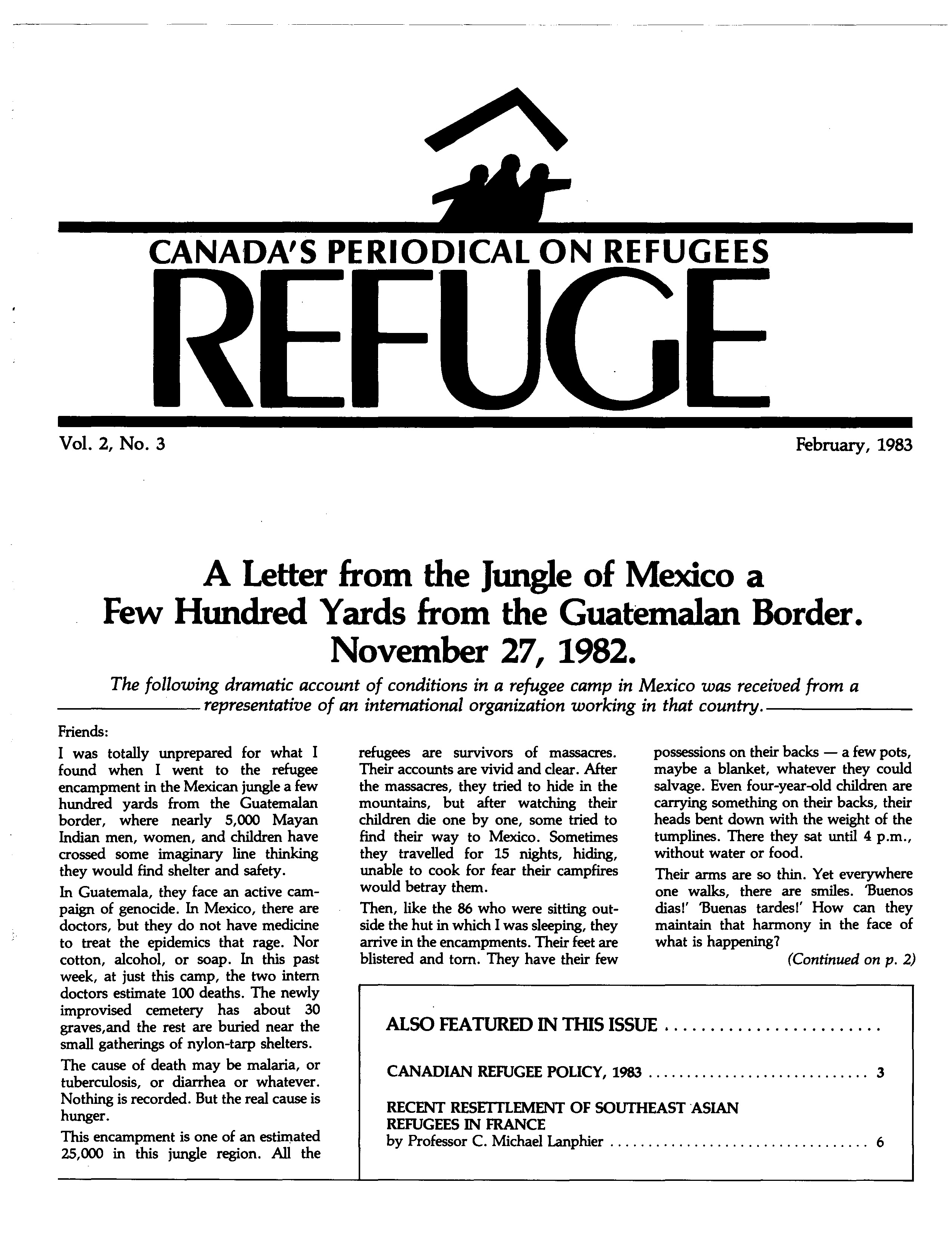 first page Refuge vol. 2.3 1983