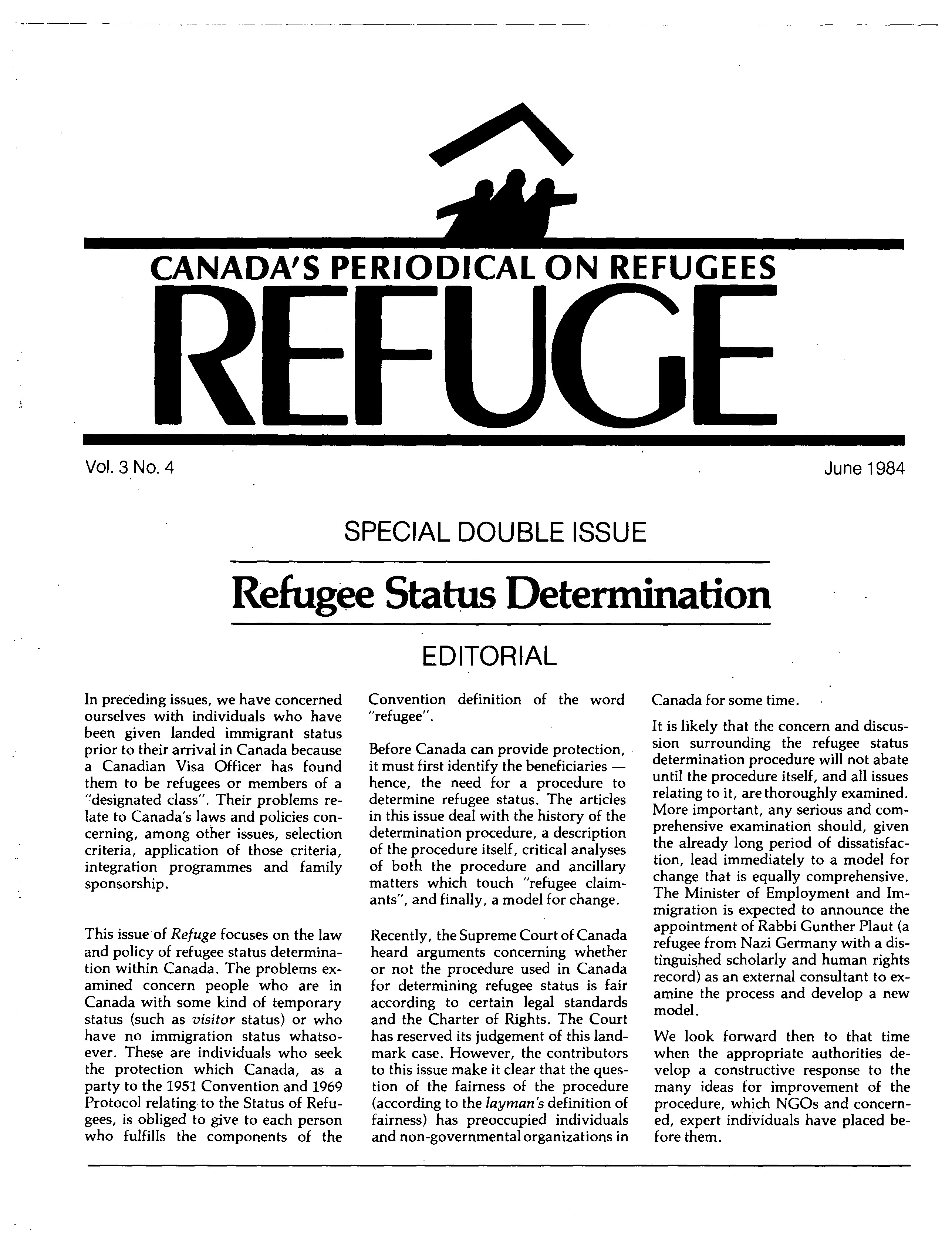 first page Refuge vol. 3.4 1984