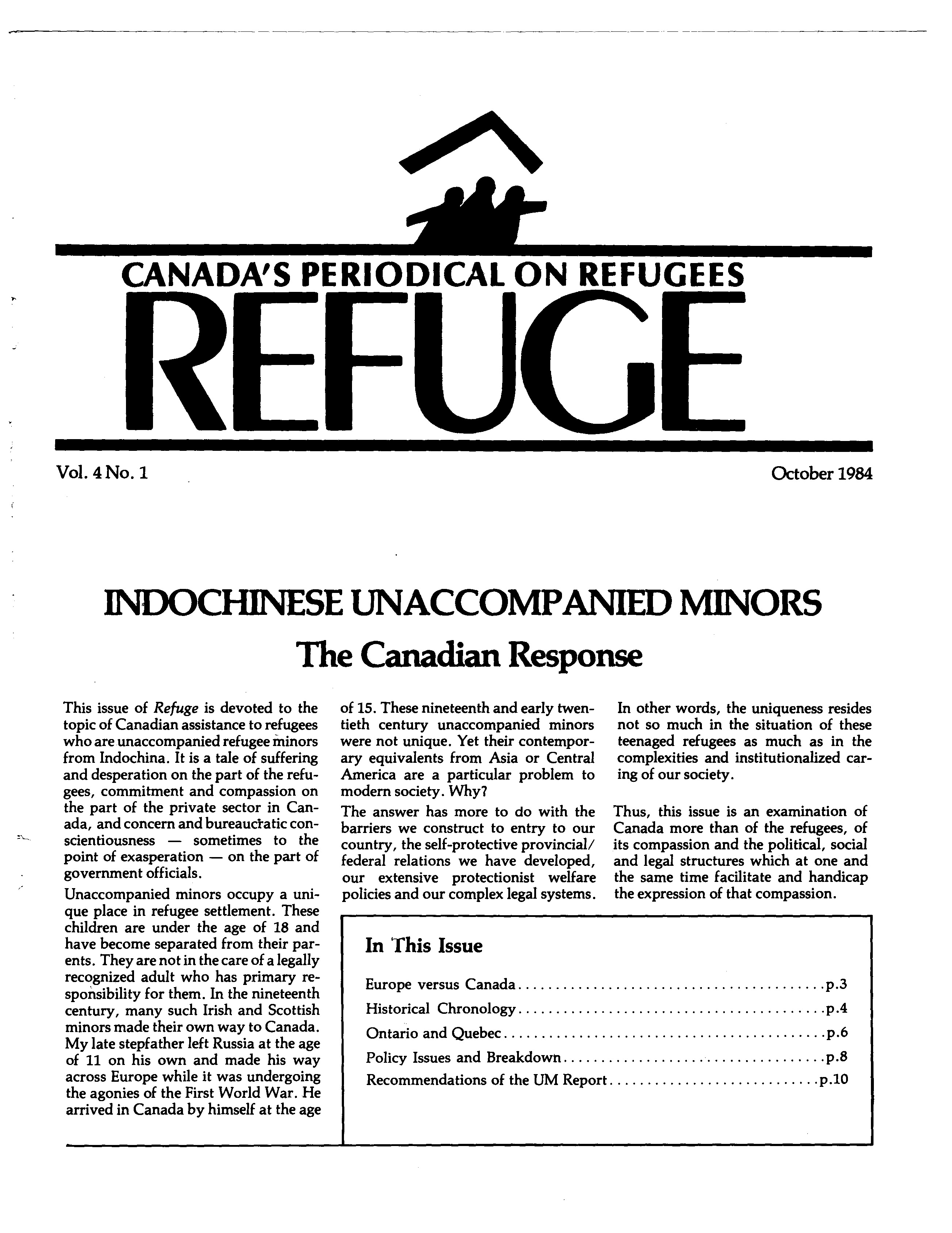 first page Refuge vol. 4.1 1984