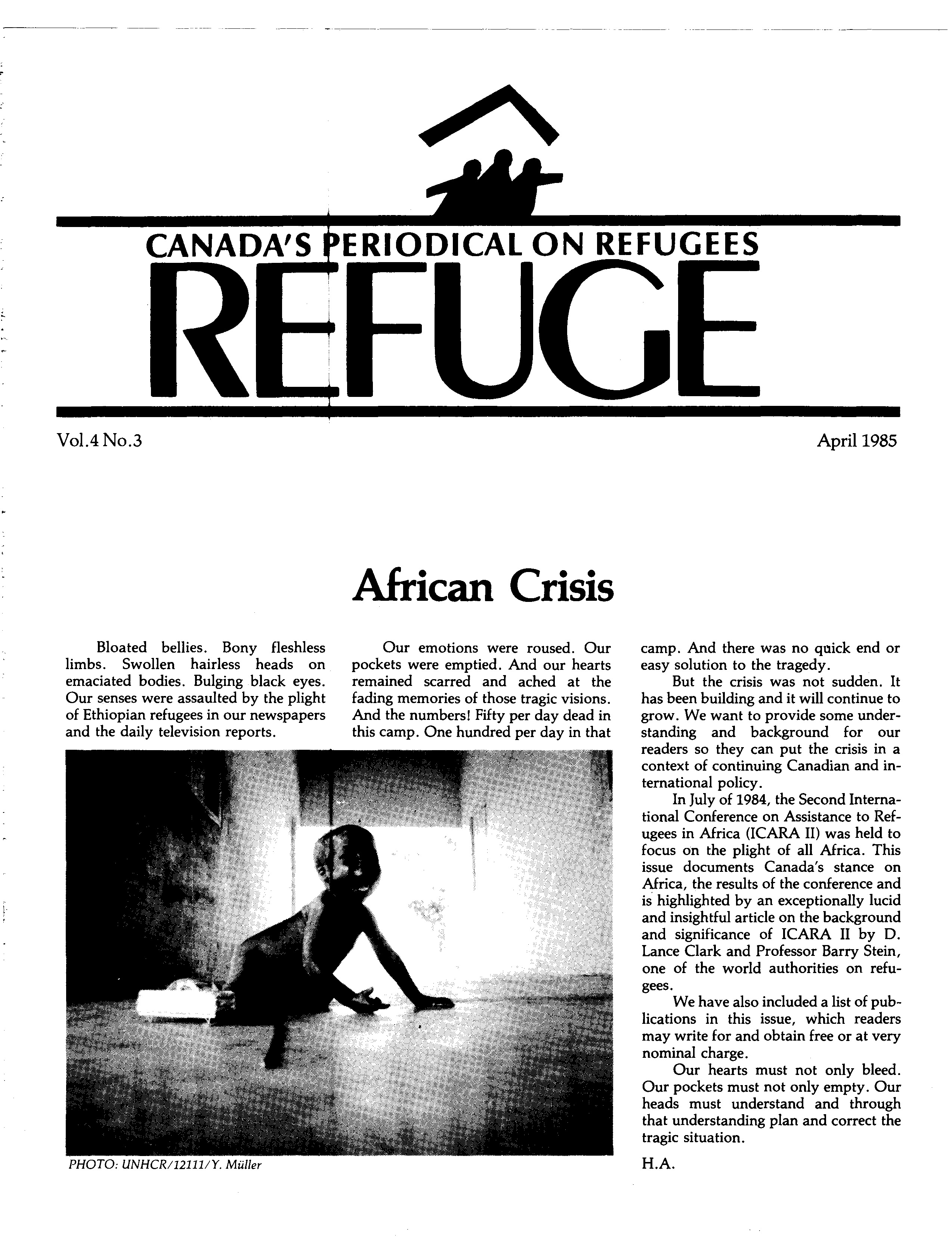 first page Refuge vol. 4.3 1985