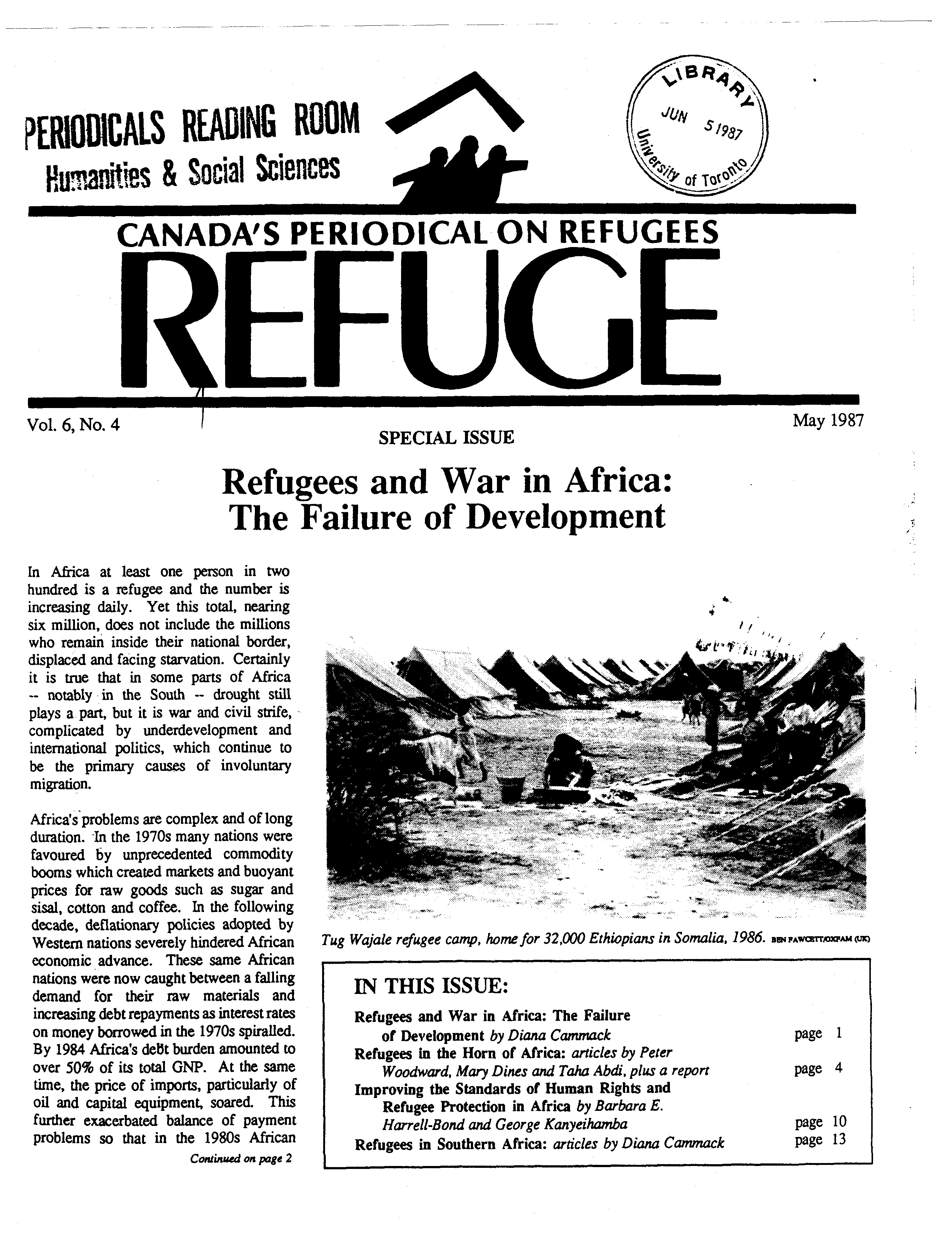 first page Refuge vol. 6.4 1987