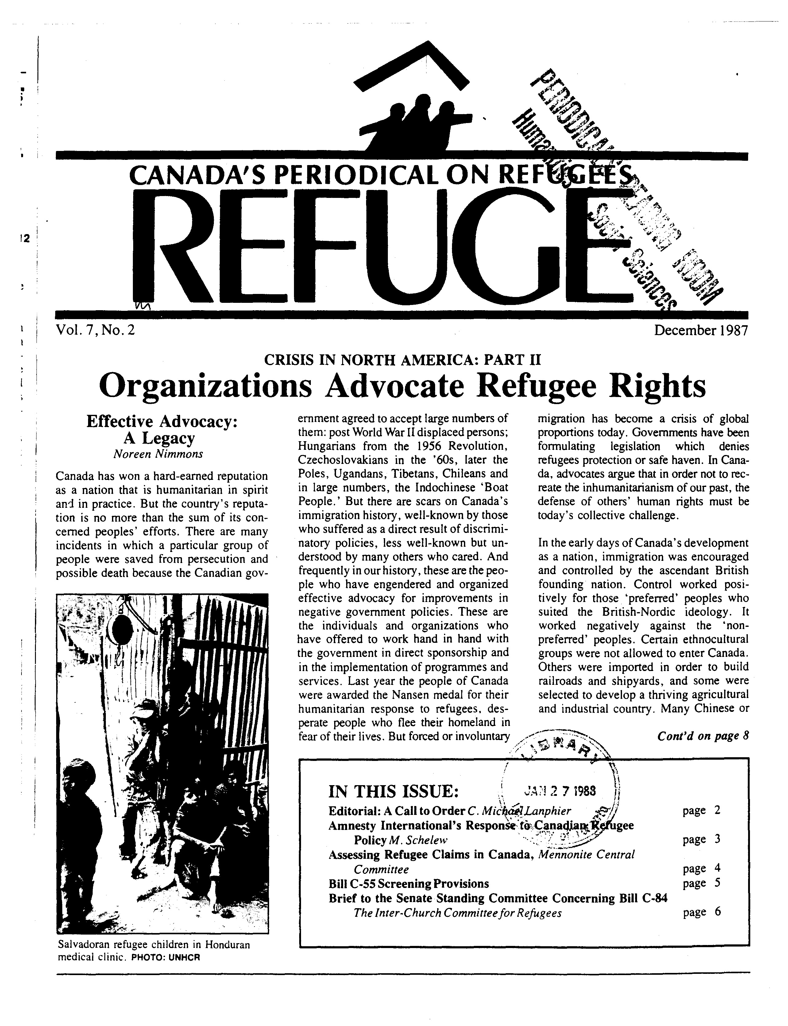 first page Refuge vol. 7.2 1987