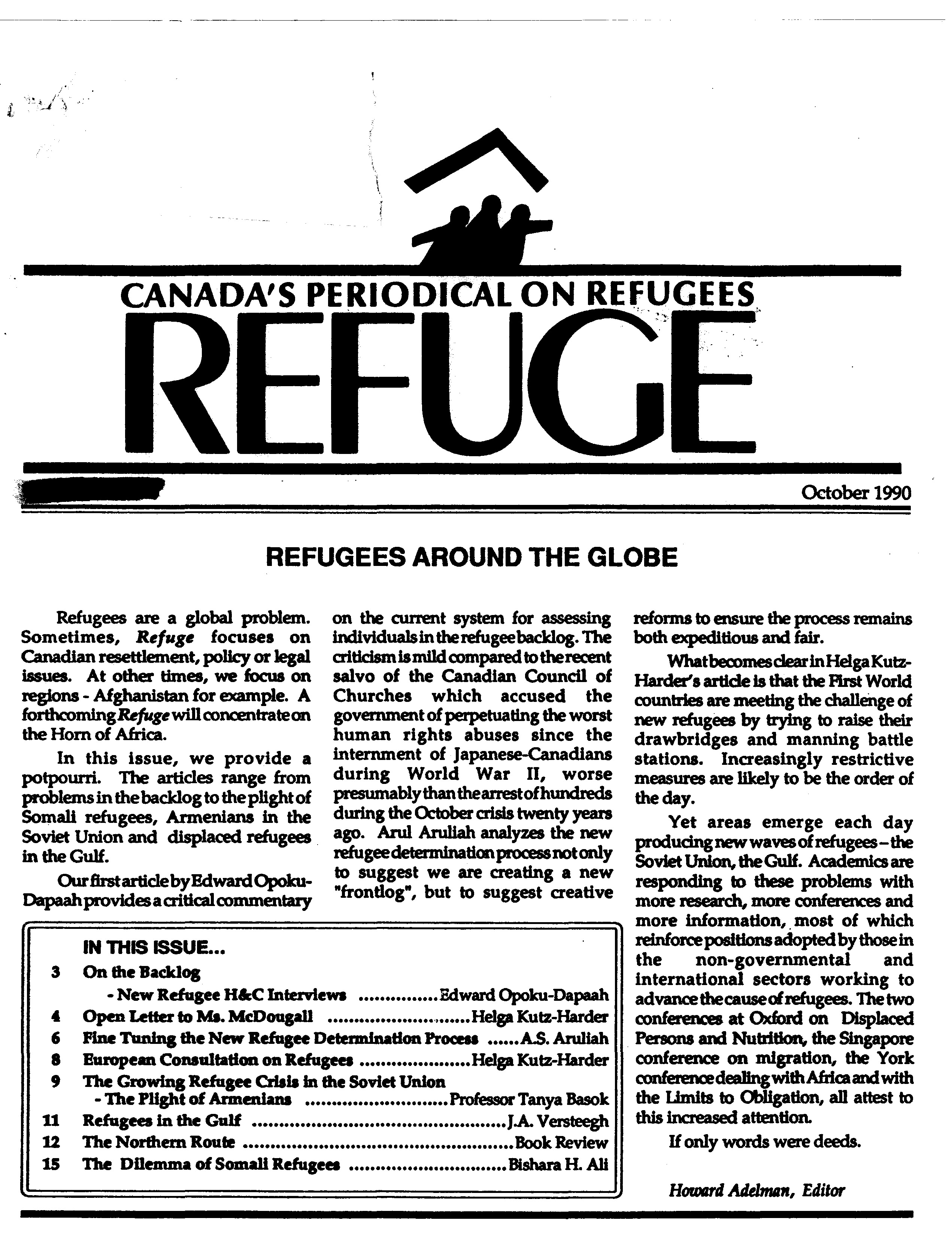 first page Refuge vol. 10.1 1990