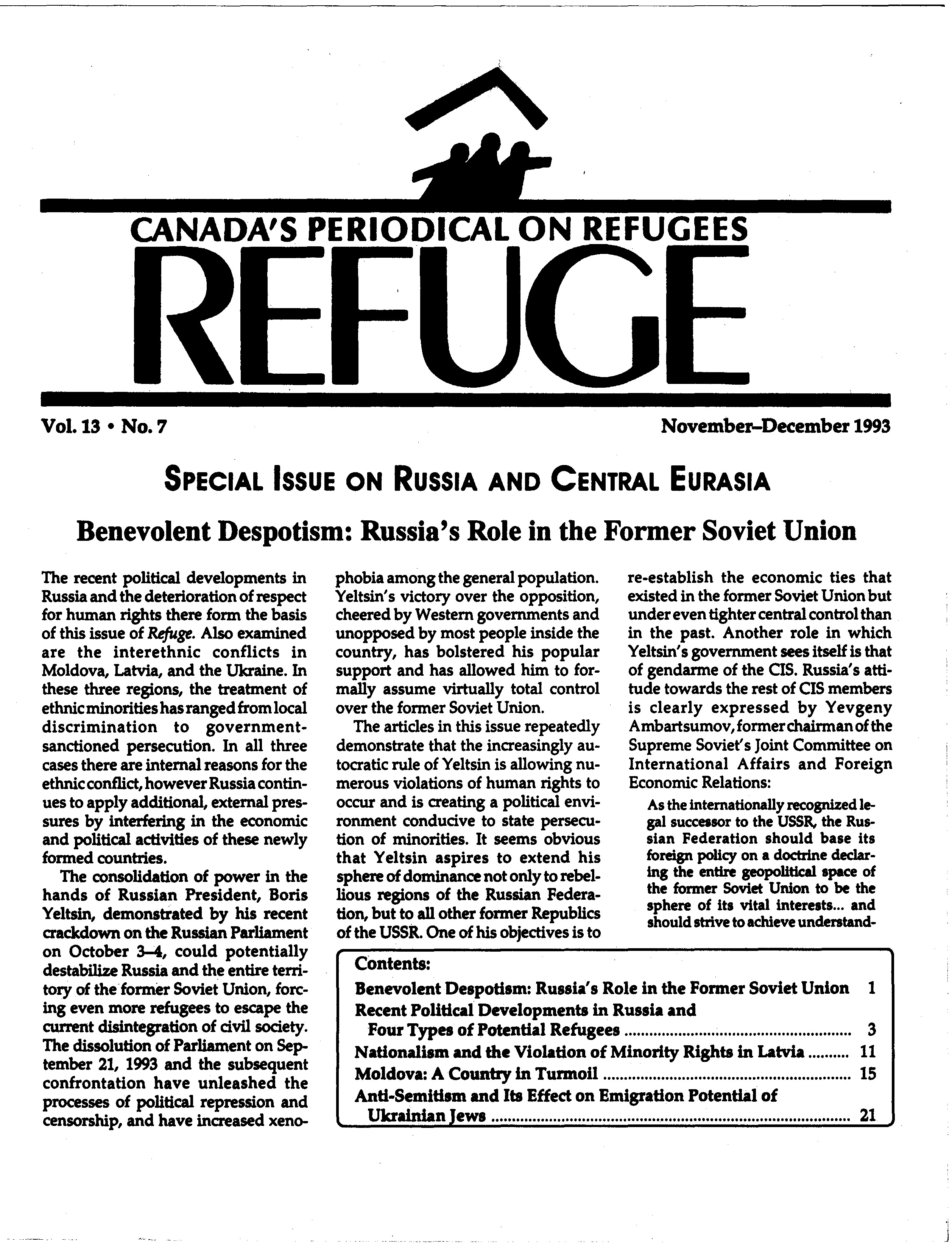 first page Refuge vol. 13.7 1993
