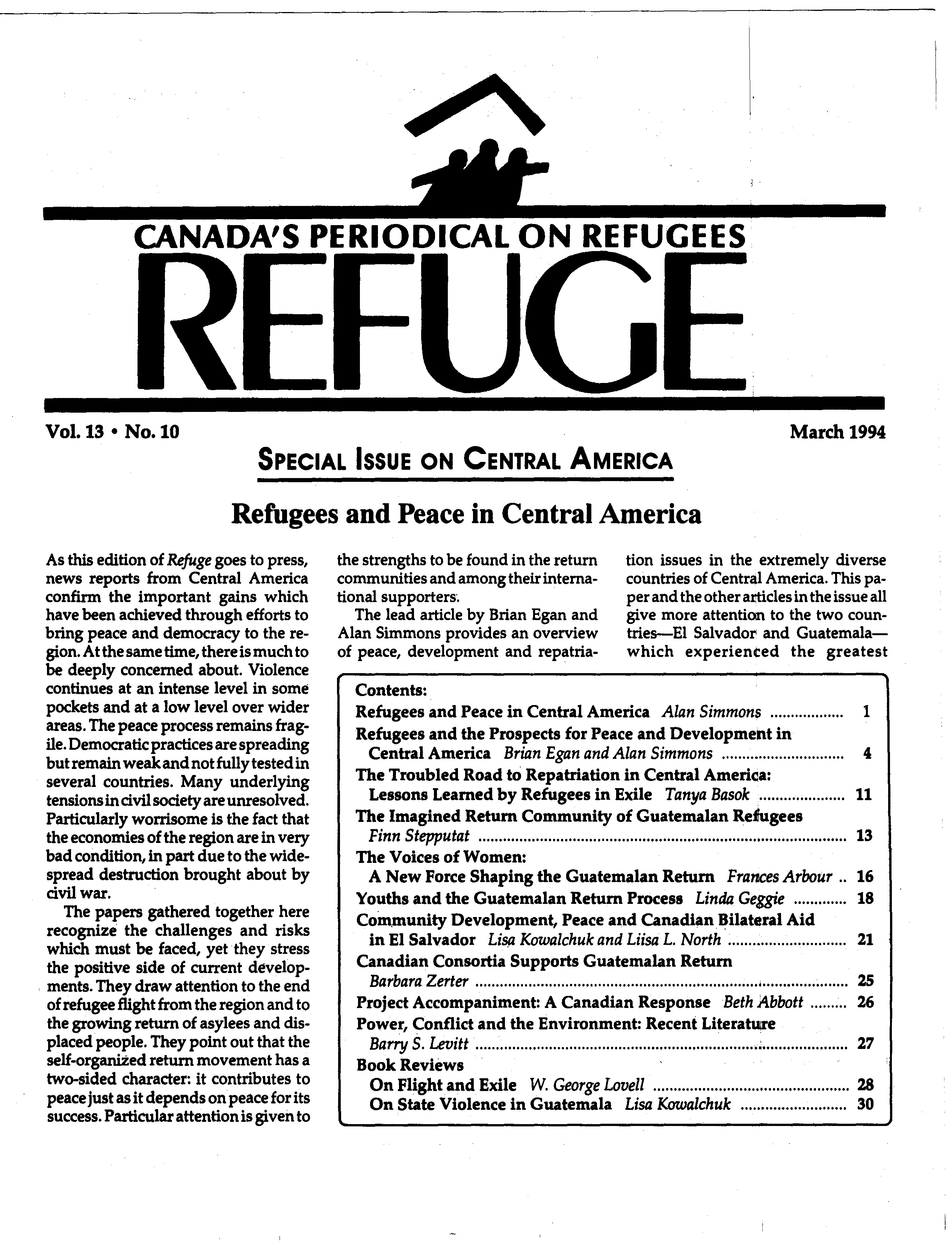 first page Refuge vol. 13.10 1994