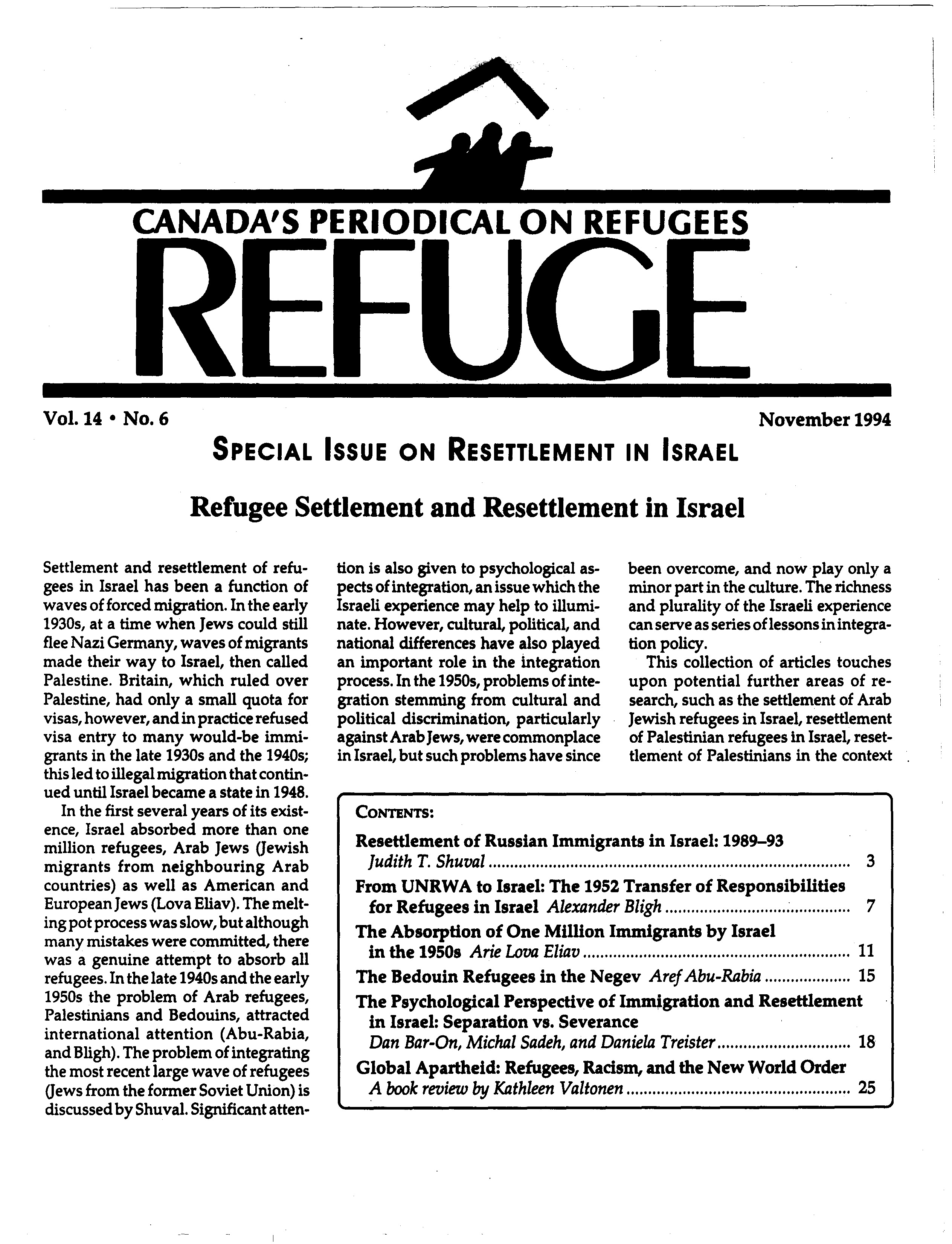 first page Refuge vol. 14.6 1994