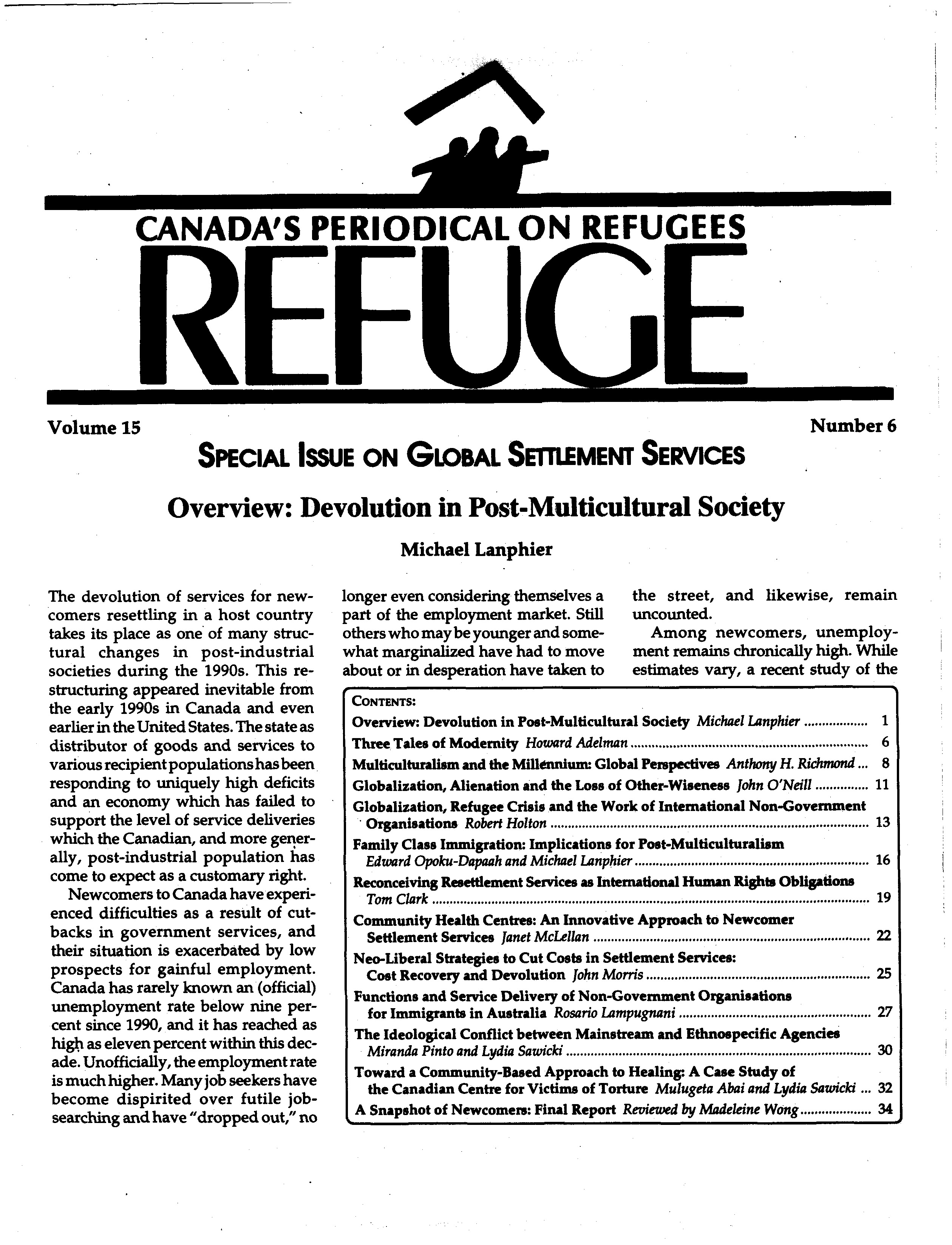 first page Refuge vol. 15.6 1997