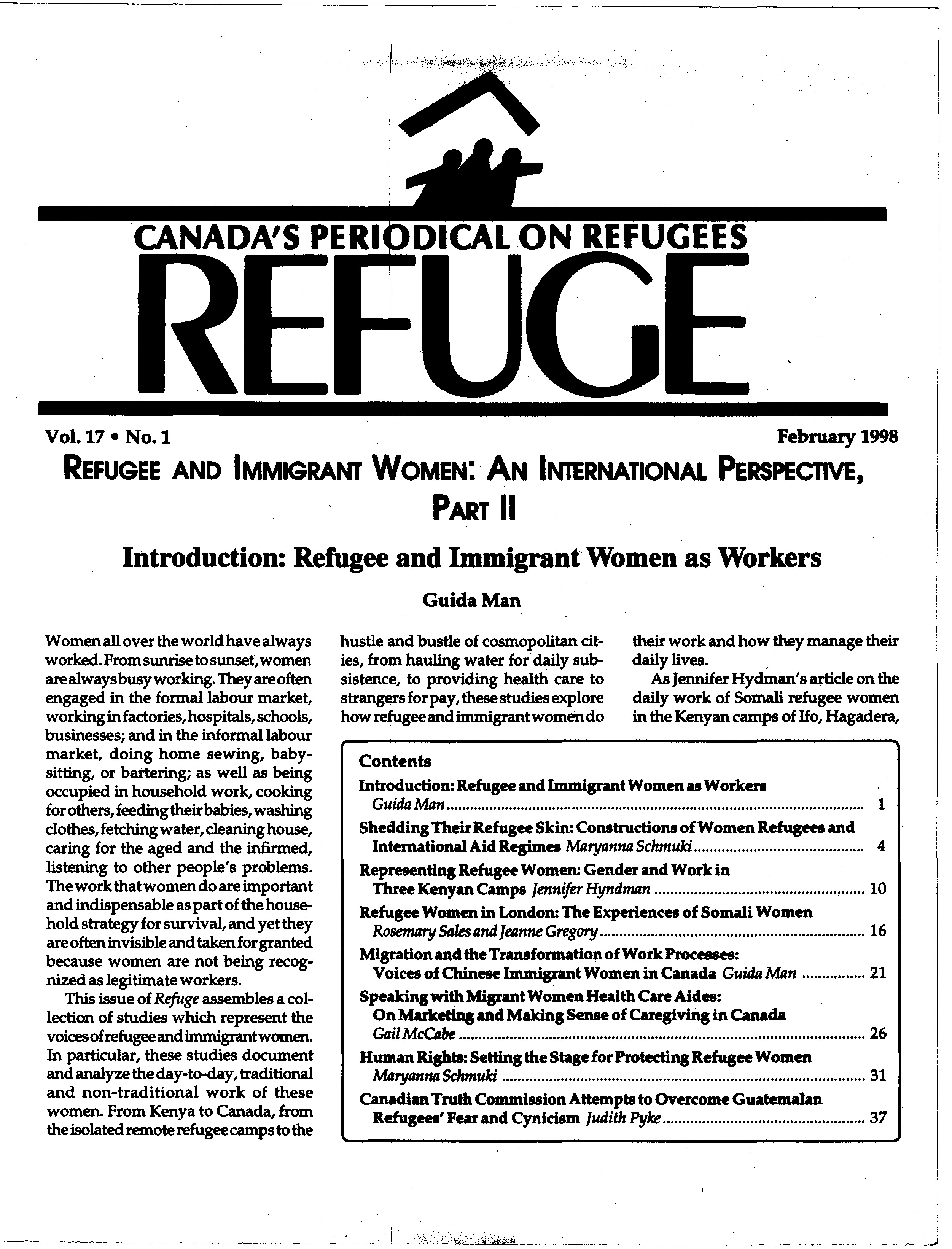 first page Refuge vol. 17.1 1998