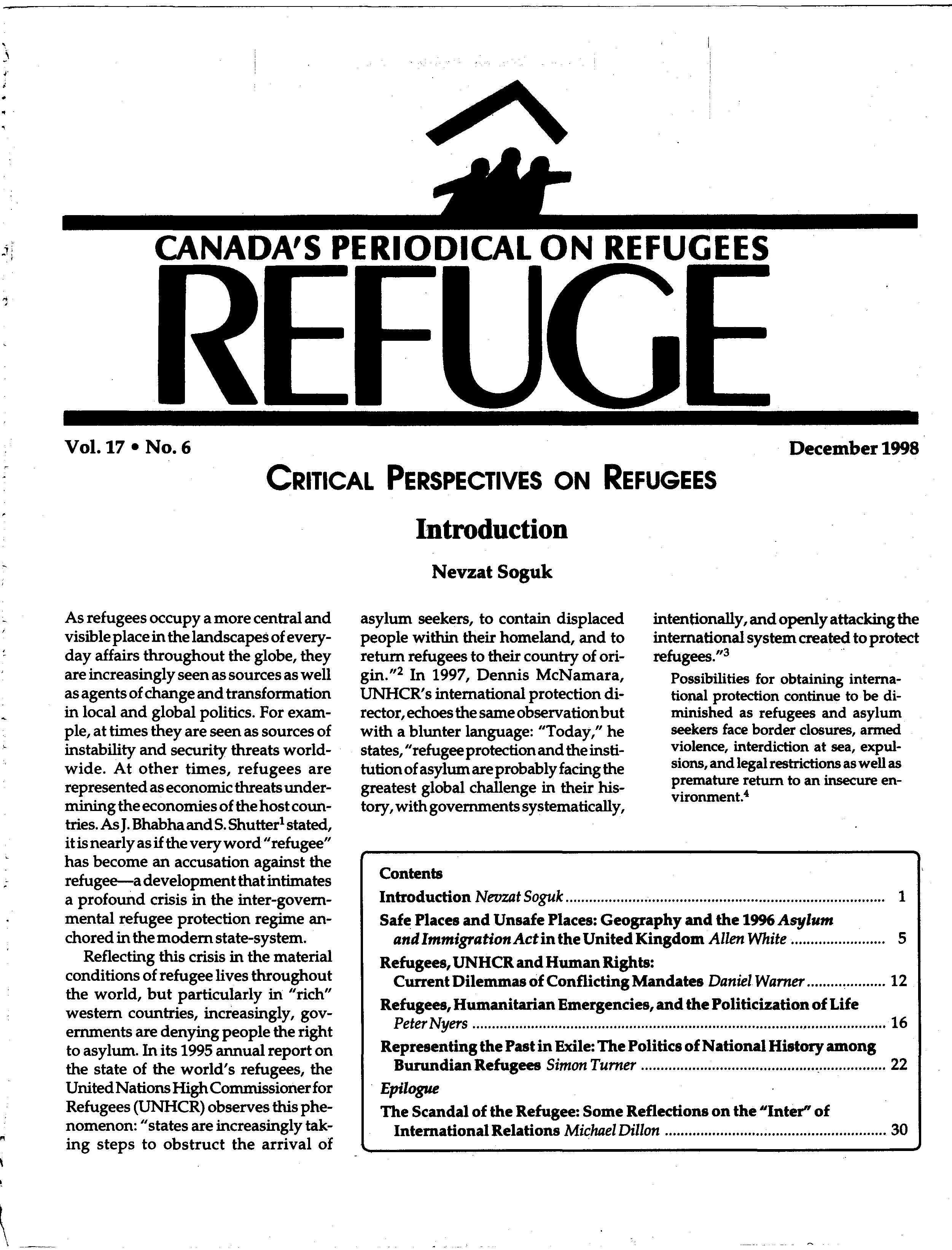 first page Refuge vol. 17.6 1998
