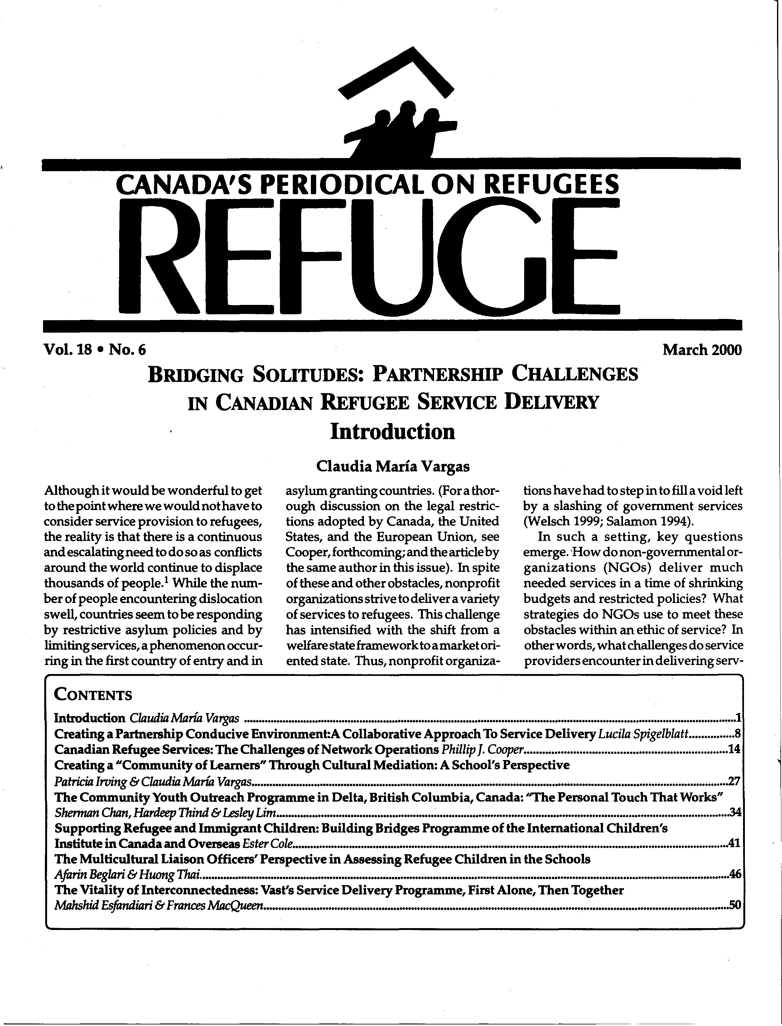 first page Refuge vol. 18.6 2000