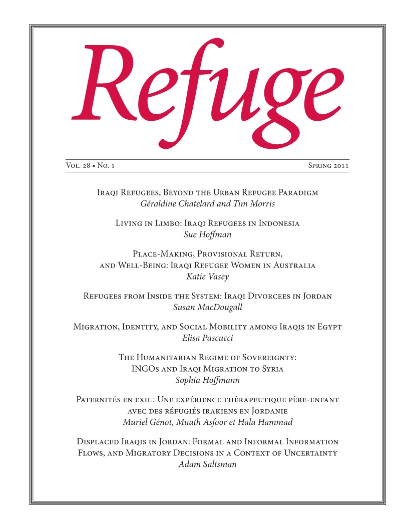 cover of Refuge issue 28 no. 1 2012