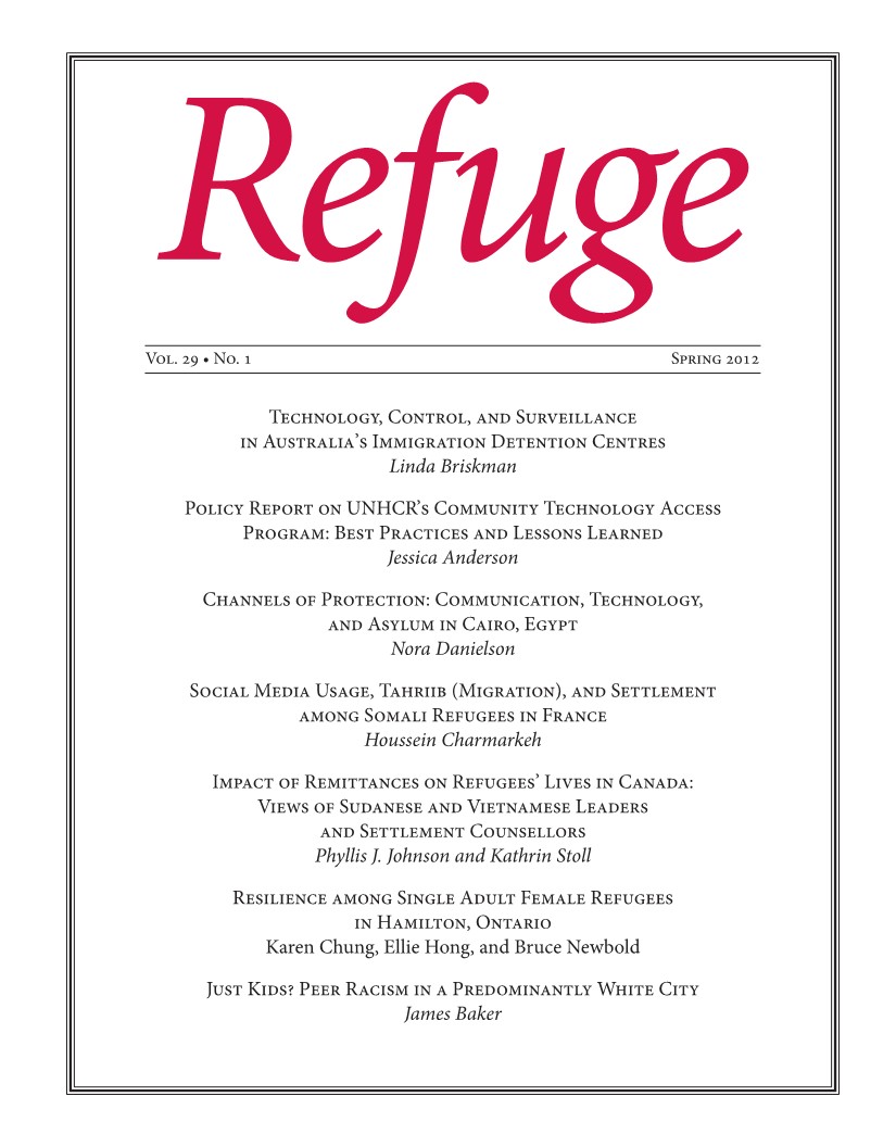 cover Refuge vol. 29.1 2013