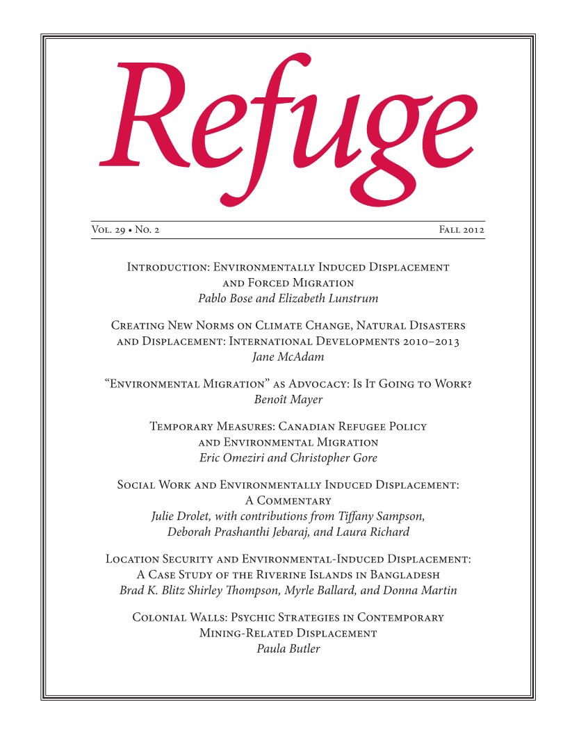 cover Refuge vol. 29.2 2014