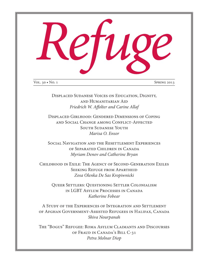 cover Refuge vol. 30.1 2014
