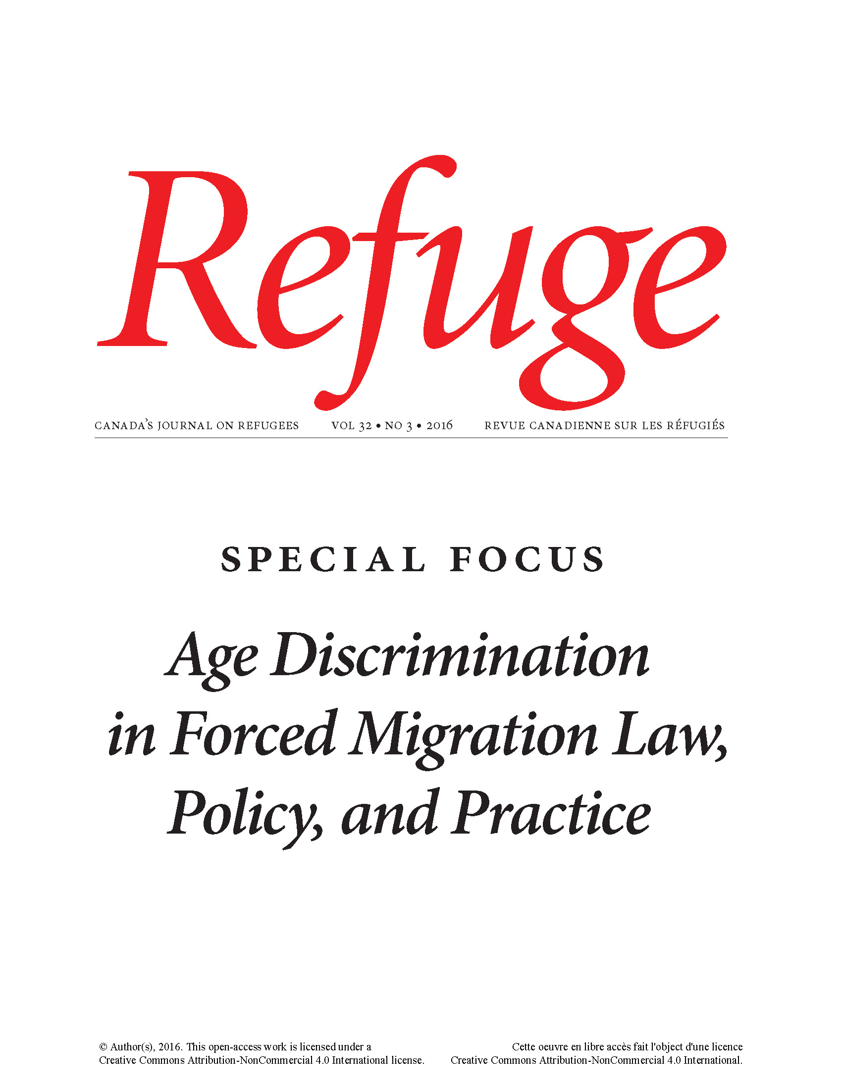 cover image of Refuge issue with special focus on age discrimination