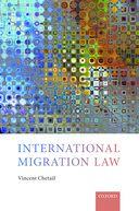 An abstract square image, book cover for "International Migration Law" by International Migration Law by Vincent Chetail